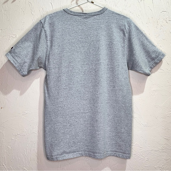 Heather Gray Champion Heavyweight Cotton Patch Logo Tee Size M Short Sleeve - Picture 2 of 6